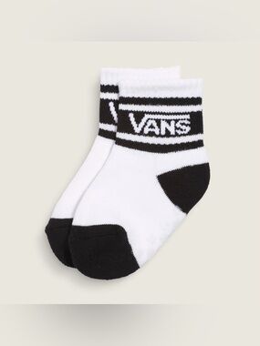 Vans Baby 12-24 Months White and Black Logo Ankle Socks